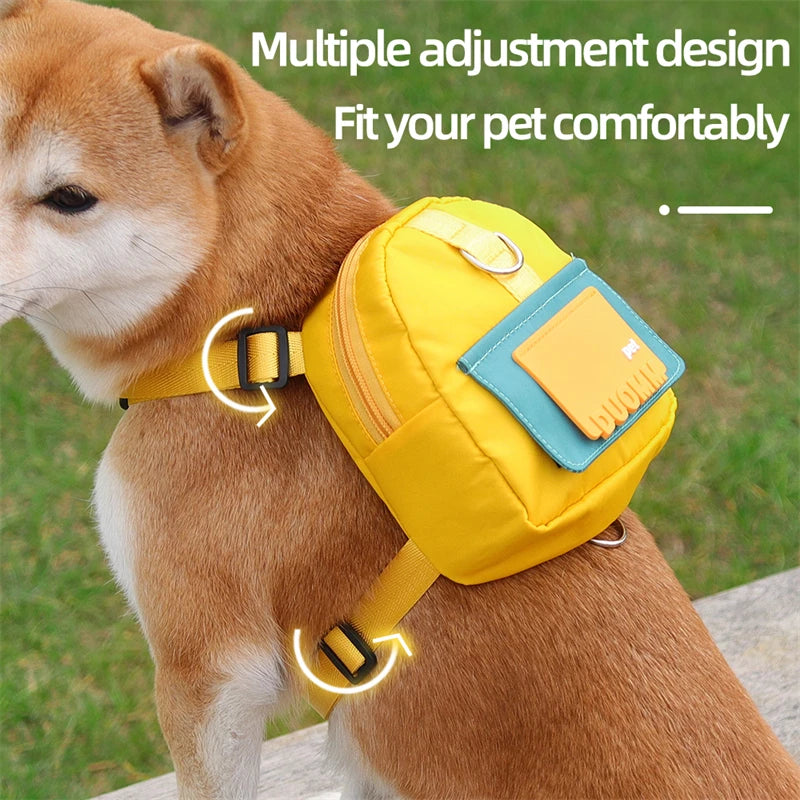 Pet Backpack With Harness Collar Outdoor Travel Portable Dog