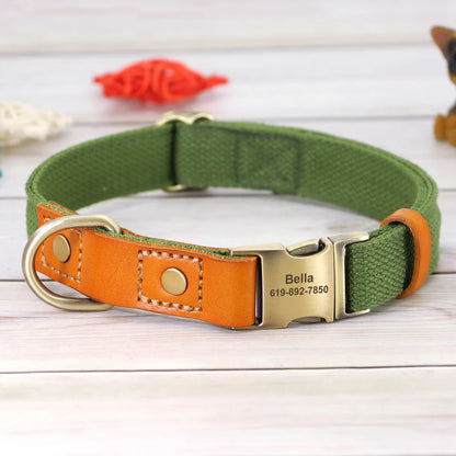 Nylon Custom Dog Puppy Collar Leash Set